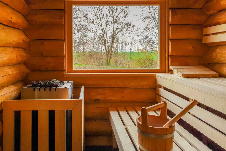 cottage sauna with panorama view