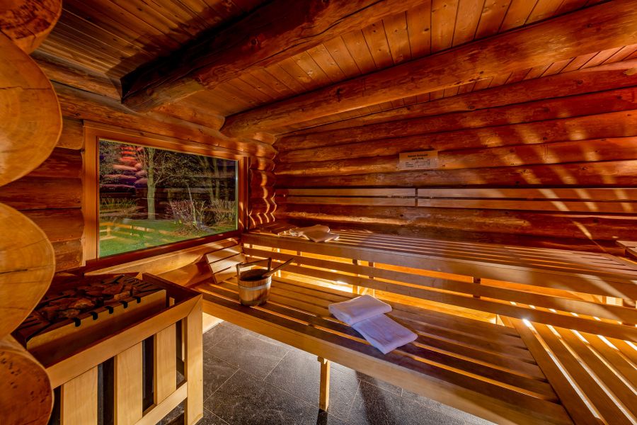 cottage sauna with panorama view